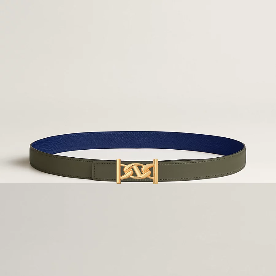 My H belt buckle & Reversible leather strap 24 mm - Image 1